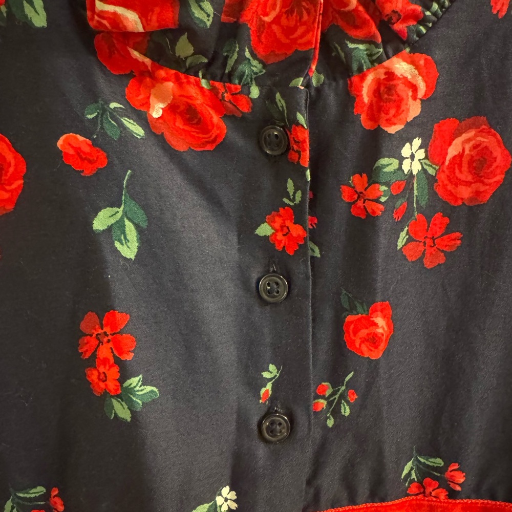 Floral Janie and Jack American Girls Sleeveless Dress with Red Rose Accents - Picture 6 of 7